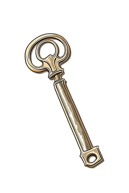 Full Image of key in White background, cartoon style