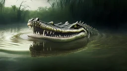 crocodile in a river