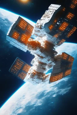 space station in deep space