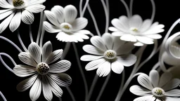 Flores de hilos blancos