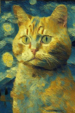 Portrait of a cat by Van Gogh