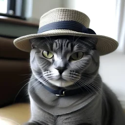 A cat wearing a hat