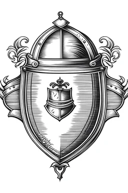 coat of arms, depicting a helmet, white background