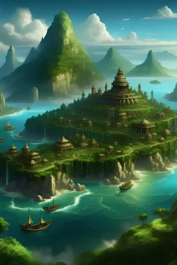 Five empires in a vast place full of greenery and beauty with the power of the seas, rain, rocks, winds, sun and moon.