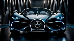 A stunningly realistic (((Bugatti x Mercedes UFO))), intricate detail and perfection in every surface, glimmering metal and luxurious contours, a (perfect model) for a desktop wallpaper fit for high resolution screens, evoking a sense of futuristic elegance in a (4K cinematic atmosphere).