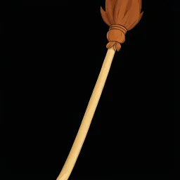 Broom from Bibi Blocksberg called Kartoffelbrei. Witch broom, magical. Digital Art, Masterpiece.