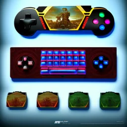 gamecontroller in the style of roman art