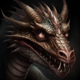 A scary dragon with a scarred eye