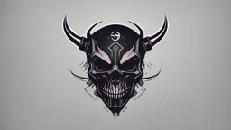 minimalistic cyberpunk demon skull logo