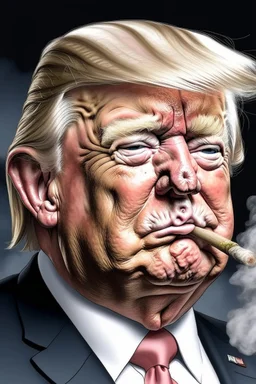 president donald trump as a disgusting pig