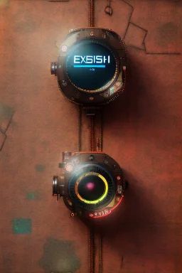 futuristic pinhole camera in Kente, rusted clocks lens, cinematic, scaffolding, cyberpunk, 8k quality