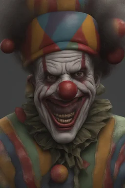 Ugly clown, 8k , realistic