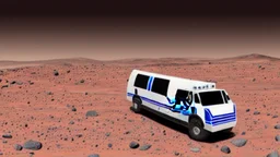 A police Tesla Cybertruck is chasing a Tesla 'Model S Plaid' at top speed, across the 'Cydonia' region, on planet Mars. CINEMATIC. WIDE ANGLE LENS.