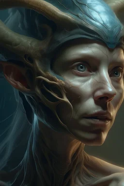 Bosch nightmares painting style Title: a beautiful female alien, insanely detailed octane render trending on artstation, 8k artistic photography, photorealistic concept art, soft natural volumetric cinematic perfect light, chiaroscuro, award-winning photograph, masterpiece, oil on canvas, Raphael, Caravaggio, Greg Rutkowski, people, beksinski, Giger