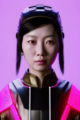 portrait, Asian woman samurai warrior :: symmetry photography, cyberpunk style :: helmet, latex dress, japanese traditional ornaments, pink, white, black, led wires, glow eyes, cinematic, Ultra realistic, dark scene, soft color, highly detailed, unreal engine 5, RTX, ultra detail, 3d, finely drawn, high definition.