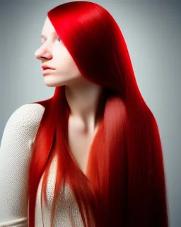 Girl with red long hair