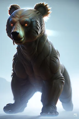 Alien Werebear,dramatic lighting, hyper realistic, unreal engine 5, 16k