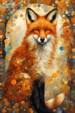 fox, painting style of Gustav Klimt