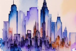 watercolour cityscape