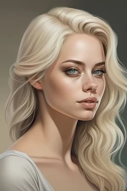 une joli femme blonde modern en couleur realist