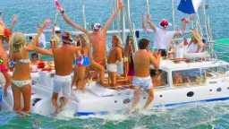 rowdy party on yacht