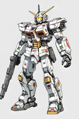 Gundam, detailed illustration, hd, 4k, sticker, vector