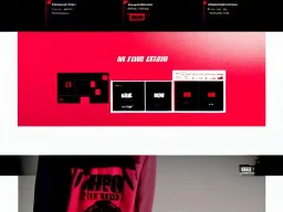 Homepage for a Streetwear Brand, UI, UX, Neon Red and Black, Futuristic, Simplistic