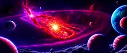 oversized strange space nebulae plasma hyperdimensional quantum monster eating planets