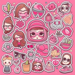 girly stickers template