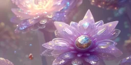 one big crystal subtle flower in a galactic ambiance with a beautiful fairy, transparent petals, delicate colors, in the foreground, full of details, smooth，soft light atmosphere, light effect，vaporwave colorful, concept art, smooth, extremely sharp detail, finely tuned detail, ultra high definition, 8 k, unreal engine 5, ultra sharp focus