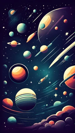 space background stylized. retro