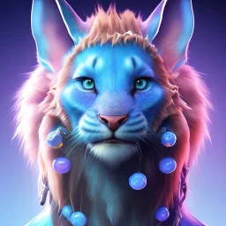 This avatar could have features such as fur, whiskers, and a tail, and might be able to move and express itself through various animations. You might also imagine the avatar with different colors or patterns on its fur, such as blue.