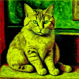 Portrait of a cat by Van Gogh