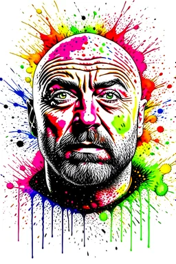 high resolution joe rogan colorful splash art on white canvas