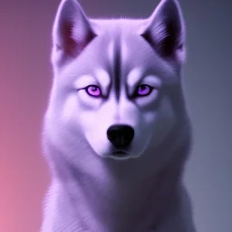 Husky, neon pink eyes, 8K, cinematic lighting, sharp focus, masterpiece, expert