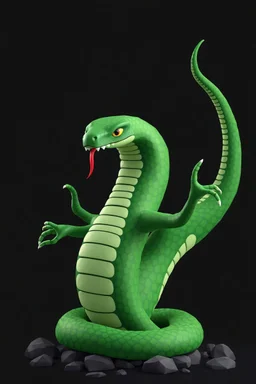 hi poly Bog Serpent Naga T-pose just the character and simple background