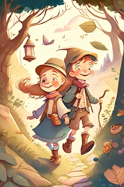 Illustration: Once upon a time, in a land full of laughter and magic, there were two best friends (a boy and his much older sister). They loved to explore and go on exciting adventures together.