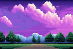 Symmetric Purple SKY WITH CLOUDS BACKGROUND Pixel Art