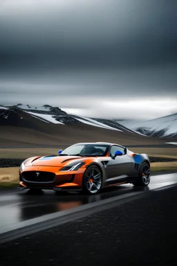 Sports car in iceland
