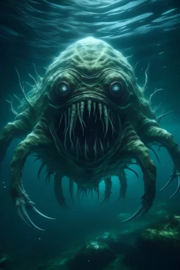 Scary underwater monster