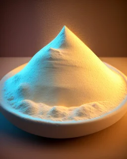 a thin and round flour. Realistic photo. HD. Glowing. 3d style.