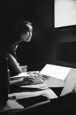 solana king liquidation flush shadow face in a dark room looking at computer oracle of delphi seeing the future in the style of surrealism black and white