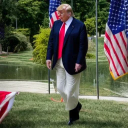 Donald trump con pantalones cortos