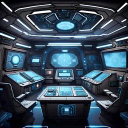 scifi control and command center room, simple design