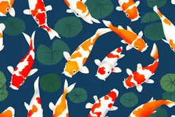 koi fish swimming in a pond, top down view, extremely detailed, 4k