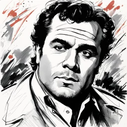 an illustration for the comic "Marlon Brando as Rio in One-Eyed Jacks" by Jean-Paul Riopelle