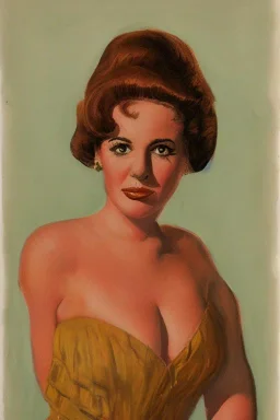 Portrait lady, full body shot, full-color medium shot style of Rudy Nappi