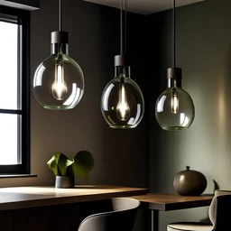 3 pendant lights with different height