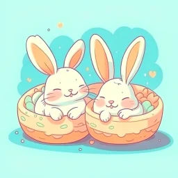 little bunnies sleeping cartoon