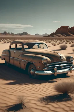سيارة قديم في صحراء عتيقه خيالي